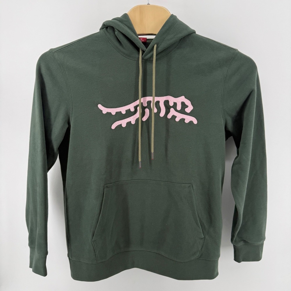 NWOT Sun Day Red Mens Chain Stitch Hoodie Green Pink Embroidered Size M